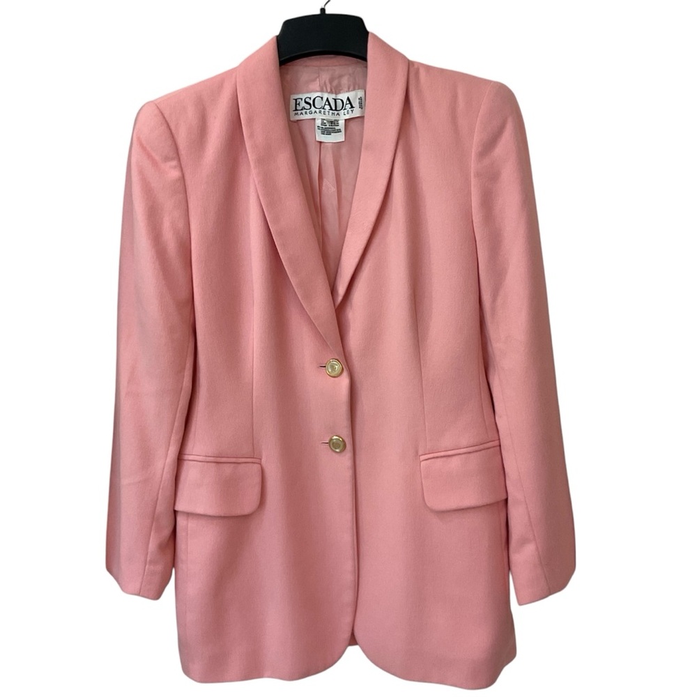 Escada Blazer, Soft Peach Pink, Angora Wool, Size 6 / 38, Great Condition!